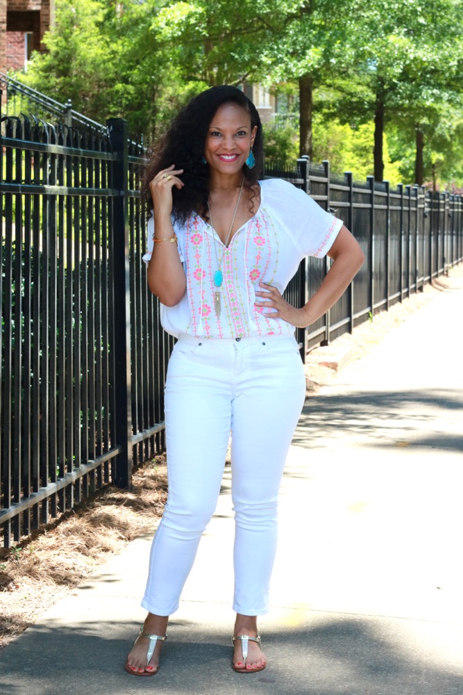 Embroidered Crinkle Tops + J. Jill - StushiGal Style